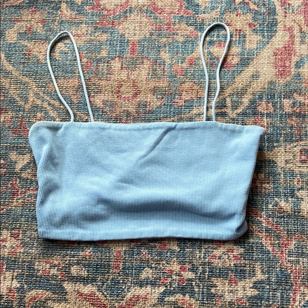 SHEIN Blue Sleeveless Crop Camisole